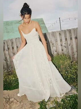 Free People Fp One Ciella White Lace Maxi Dress
